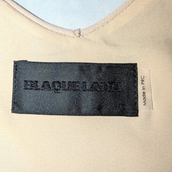 Blaque Label	| Revolve V-Neck Midi Slip Dress in Nude Cream | Size Medium - Picture 3 of 12